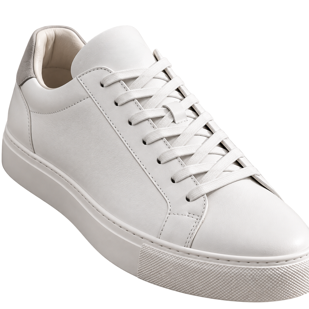 Premium Minimalist Leather Trainers – White | YENPHINKS
