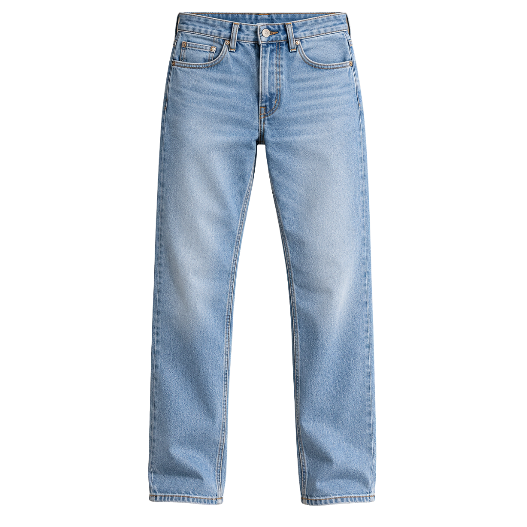 Premium Straight-Fit Denim Jeans – Light Blue | YENPHINKS