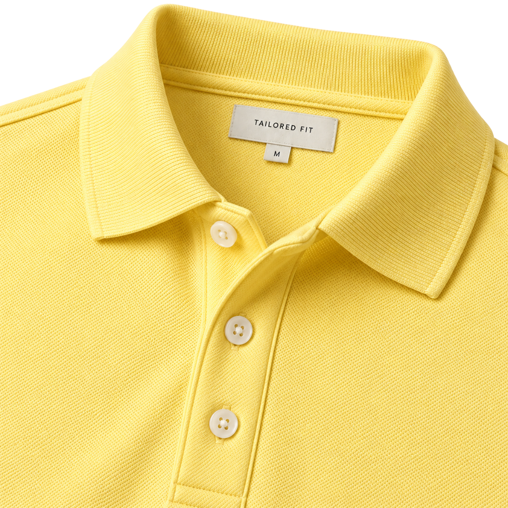Premium Cotton Piqué Polo – Lemon Yellow | YENPHINKS