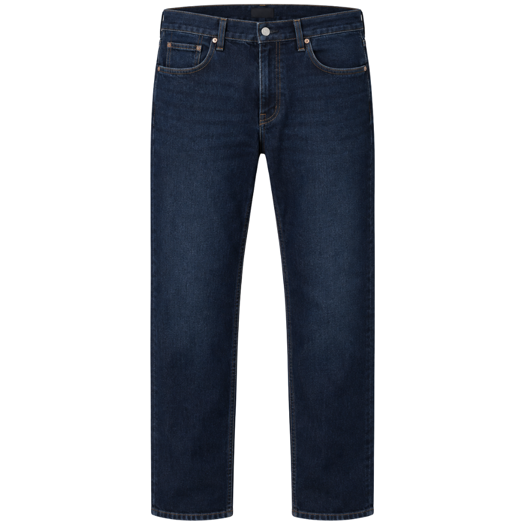 Premium Straight-Fit Denim Jeans – Dark Indigo | YENPHINKS